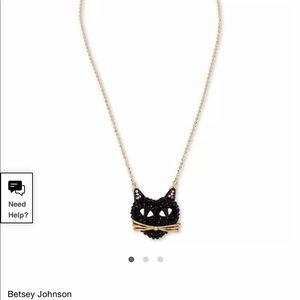 Betsey Johnson Black Cat Necklace